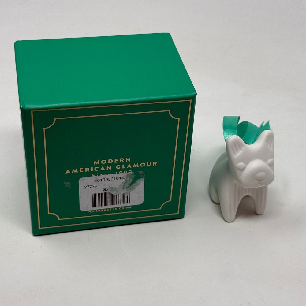 Jonathan Adler French Bulldog Porcelain Ornament Matte White Menagerie Dog Boxed